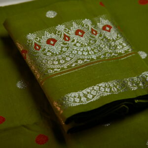 Handcrafted Masrised Cotton Sador Mekhela with unstitched Blouse piece