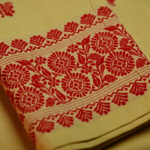 Handcrafted Masrised Cotton Sador Mekhela with unstitched Blouse piece