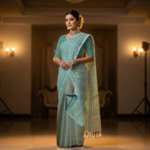 Handcrafted Kesapat Cotton Sador Mekhela with unstitched Blouse piece