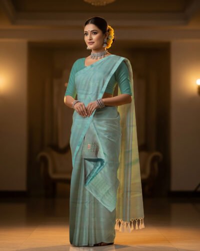 Handcrafted Kesapat Cotton Sador Mekhela with unstitched Blouse piece