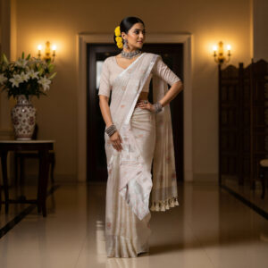 MMD Kesapat Cotton Sador Mekhela with unstitched Blouse piece