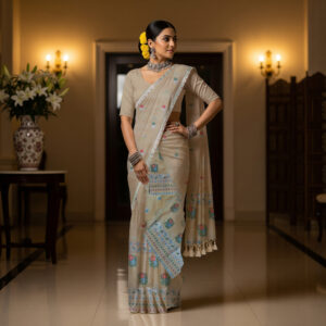 MMD Kesapat Cotton Sador Mekhela with unstitched Blouse piece