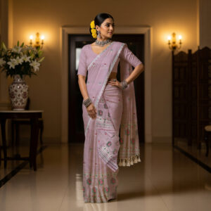 MMD Kesapat Cotton Sador Mekhela with unstitched Blouse piece