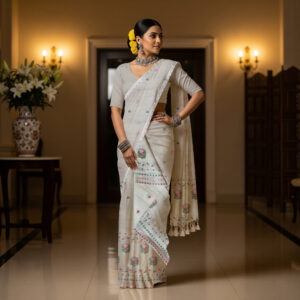 MMD Kesapat Cotton Sador Mekhela with unstitched Blouse piece