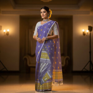 Handcrafted Nunee Cotton Sador Mekhela with unstitched Blouse piece