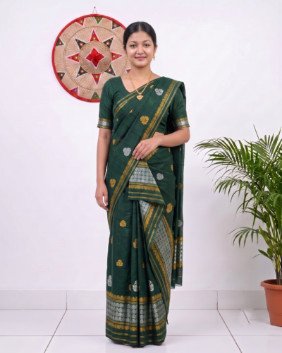 Silk Cotton Sador Mekhela with unstitched Blouse piece