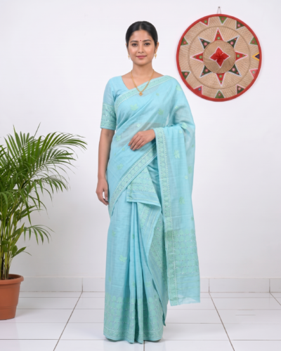 Kesapat Cotton Sador Mekhela with unstitched Blouse piece