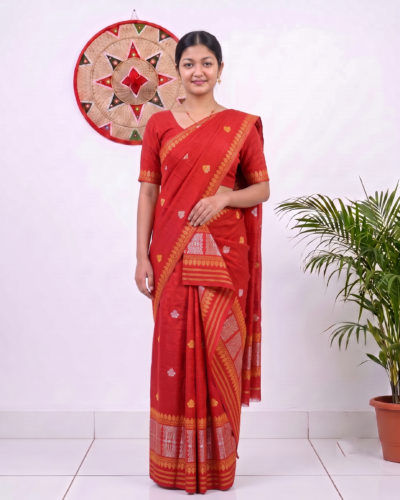 Silk Cotton Sador Mekhela with unstitched Blouse piece