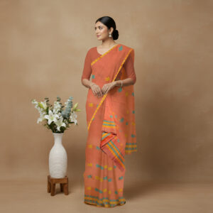 Handcrafted Kesapat Cotton Sador Mekhela with unstitched Blouse piece