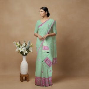 Handcrafted Kesapat Cotton Sador Mekhela with unstitched Blouse piece