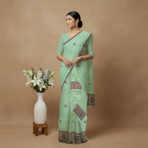 Handcrafted Kesapat Cotton Sador Mekhela with unstitched Blouse piece