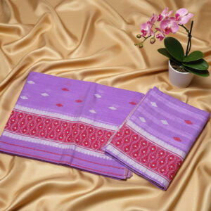 Handcrafted Nunee Cotton Sador Mekhela with unstitched Blouse piece