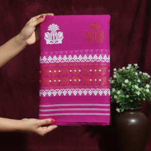 Handcrafted Silk Cotton Sador Mekhela with unstitched Blouse piece