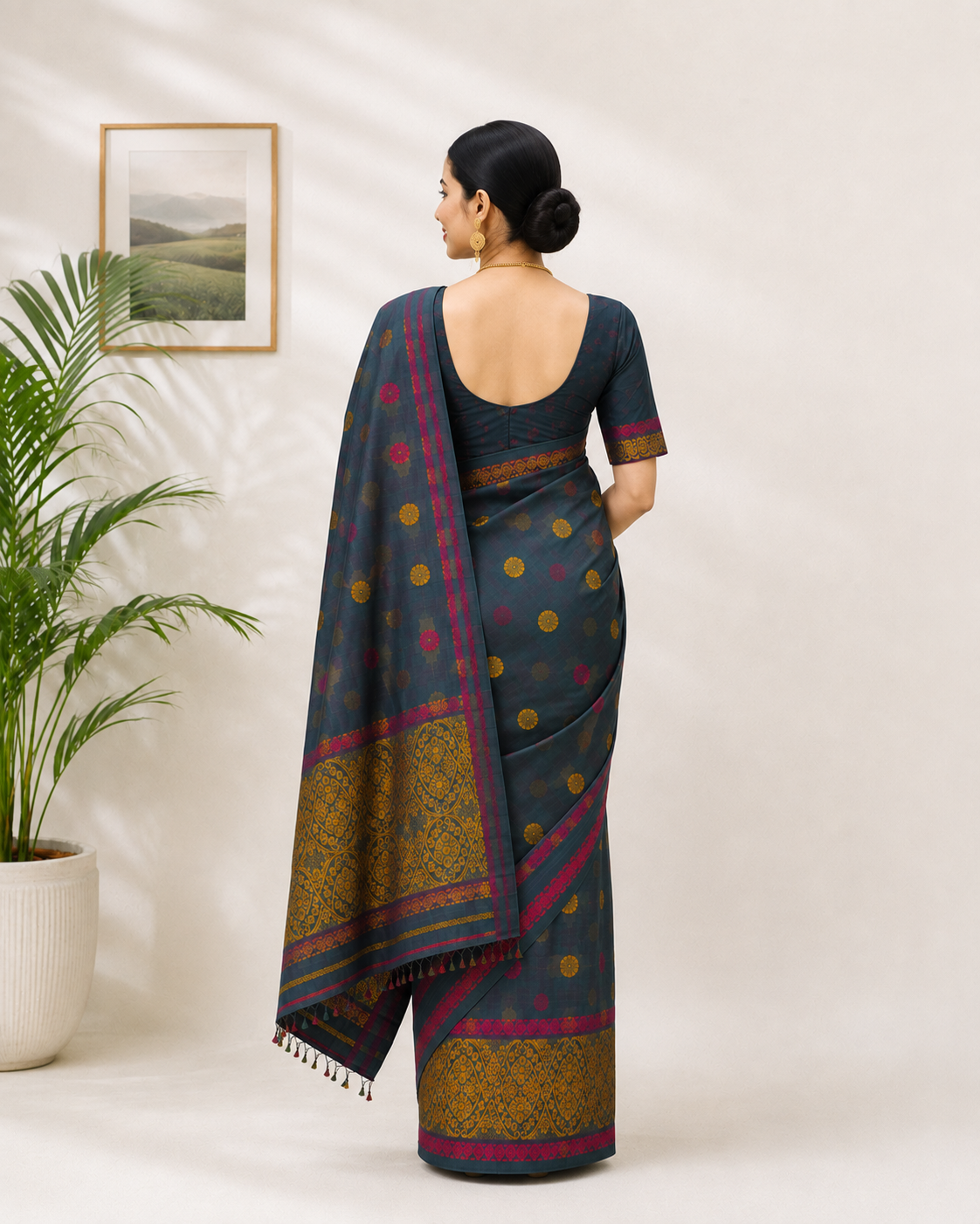 Kesapat Cotton Sadar Mekhela (Handmade) - Image 2